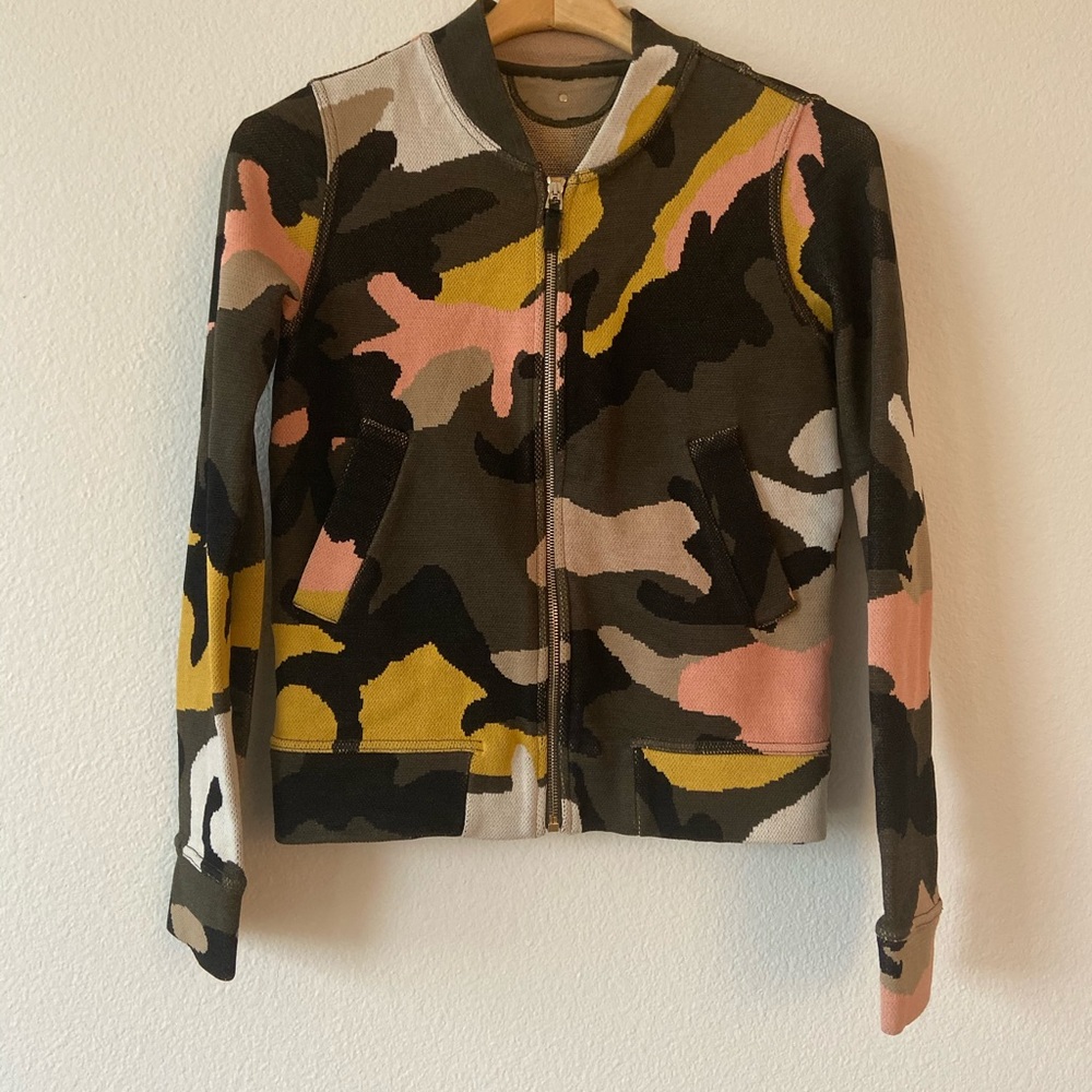 Valentino Jacquard knit camo bomber